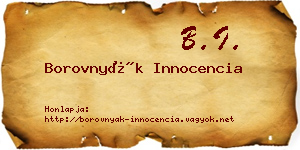 Borovnyák Innocencia névjegykártya